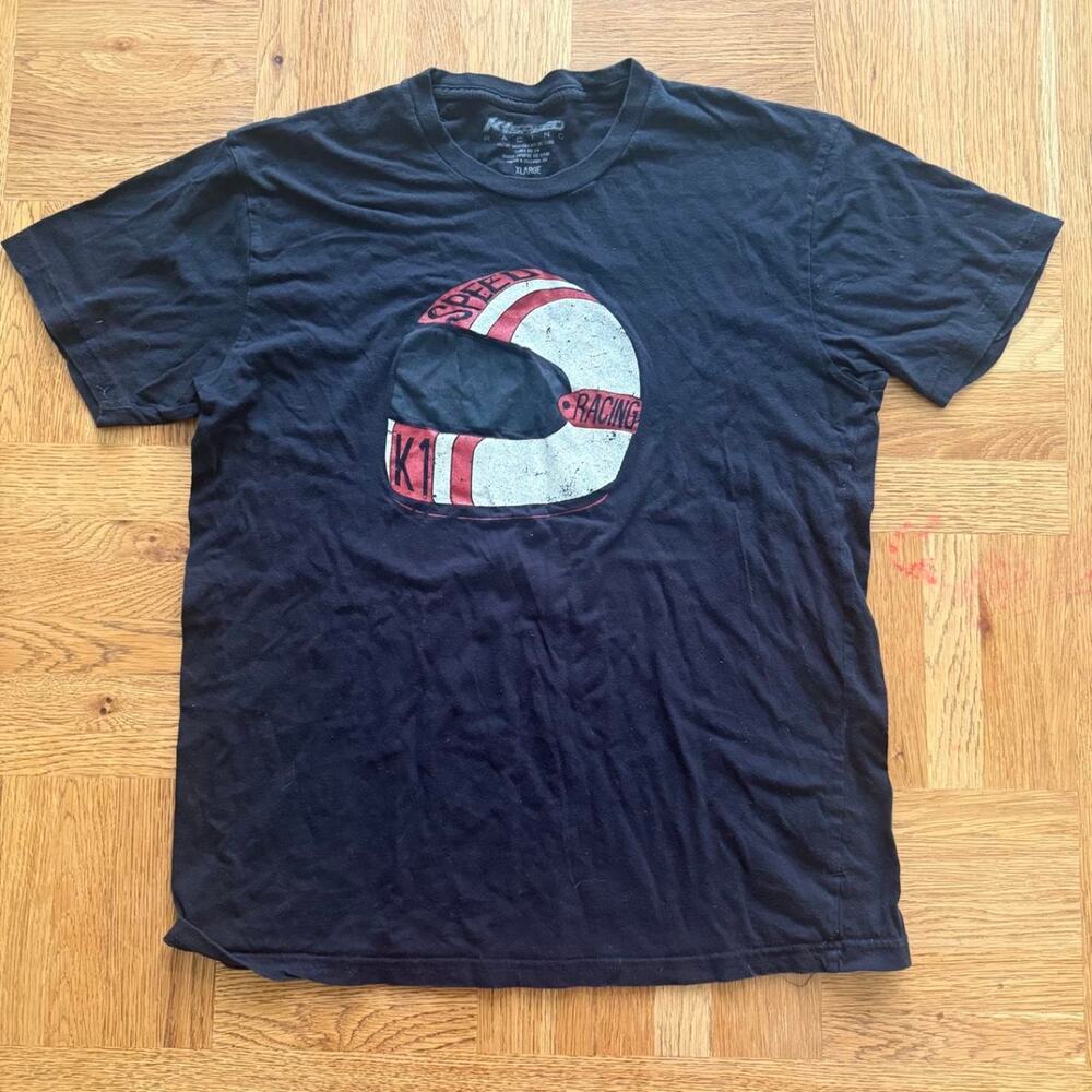 K1 RaceGear Racing Helmet Graphic T-Shirt Black XL Motorsports Tee